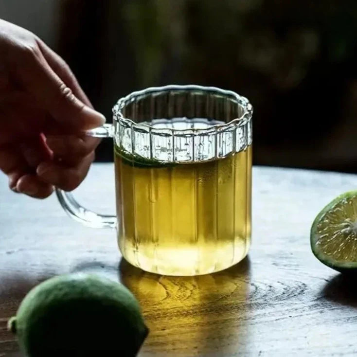 Handcrafted Glass Ruffle Mugs