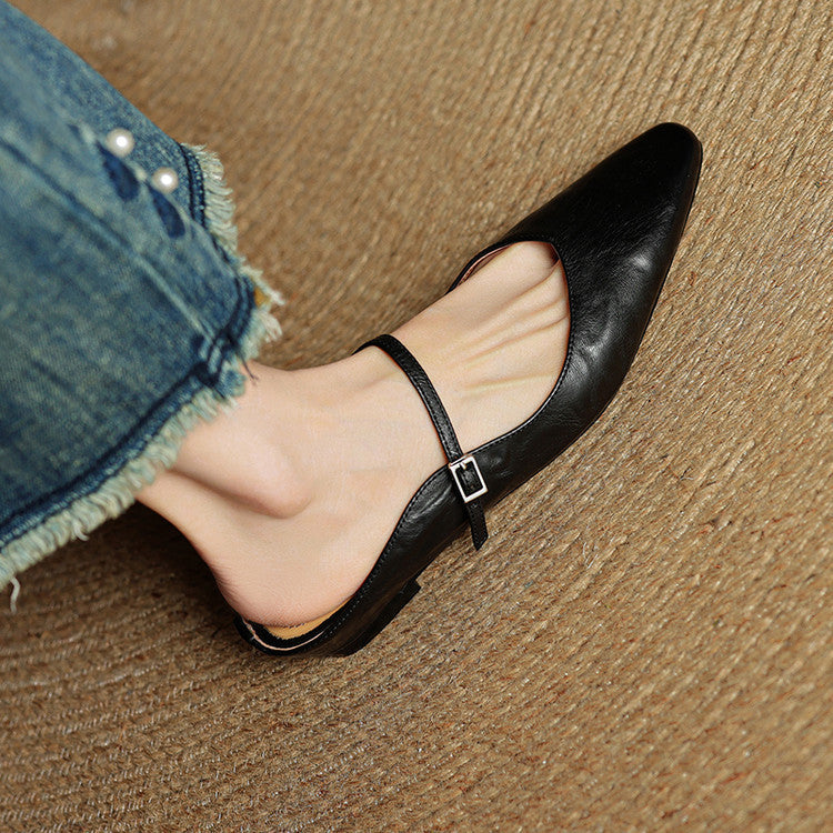 Ines Genuine Leather Mules