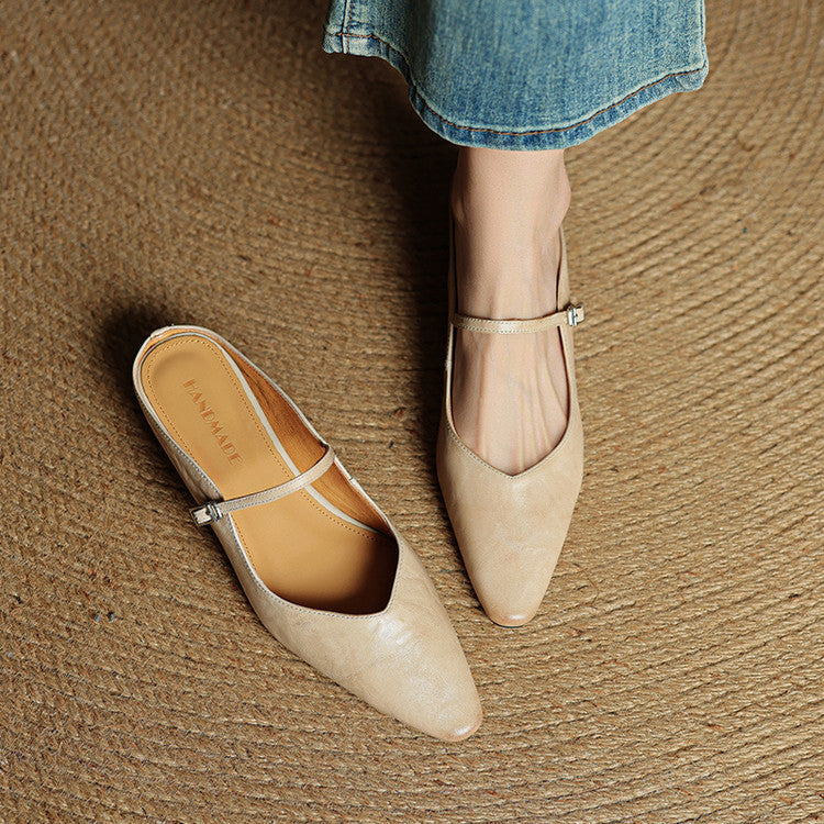 Ines Genuine Leather Mules