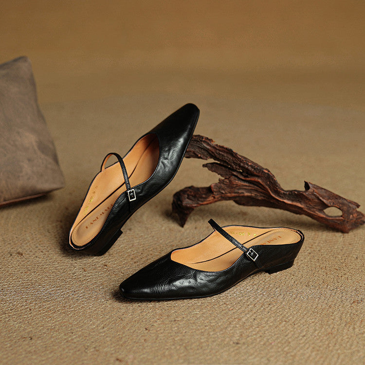 Ines Genuine Leather Mules
