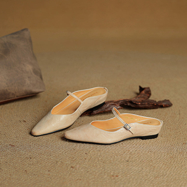 Ines Genuine Leather Mules
