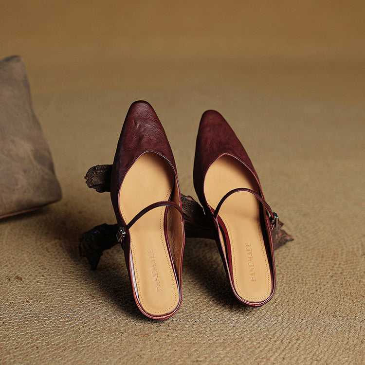 Ines Genuine Leather Mules