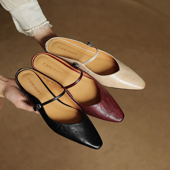 Ines Genuine Leather Mules