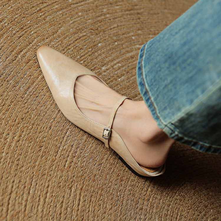Ines Genuine Leather Mules