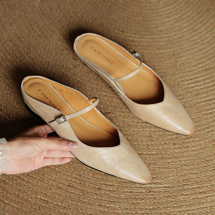 Ines Genuine Leather Mules