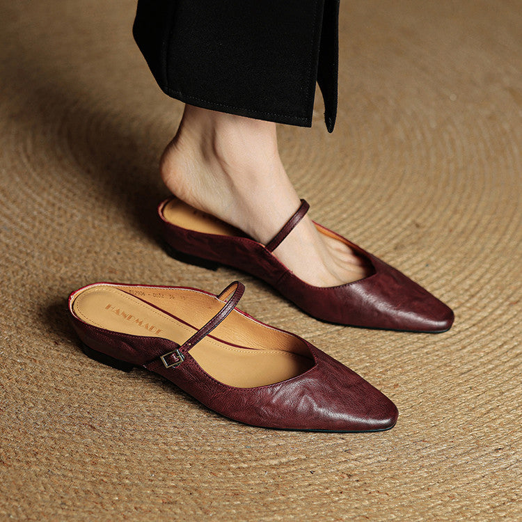 Ines Genuine Leather Mules