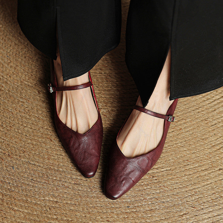 Ines Genuine Leather Mules