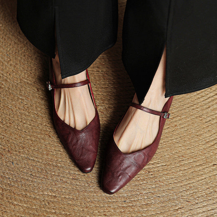Ines Genuine Leather Mules