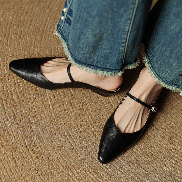 Ines Genuine Leather Mules