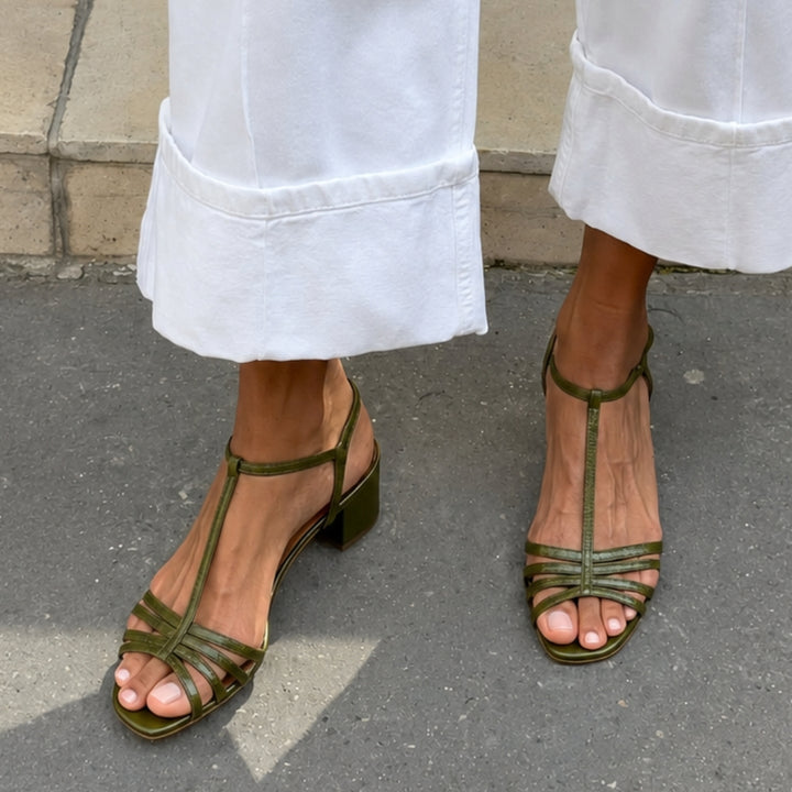 Antibes T-Strap Low-Block Women’s Sandals