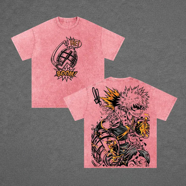 Katsuki Bakugo Vintage Washed T-Shirt
