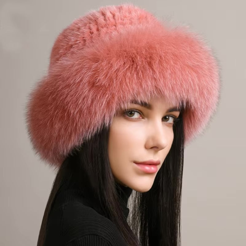 Siberian Aurora - Knitted Mink Fur Hat
