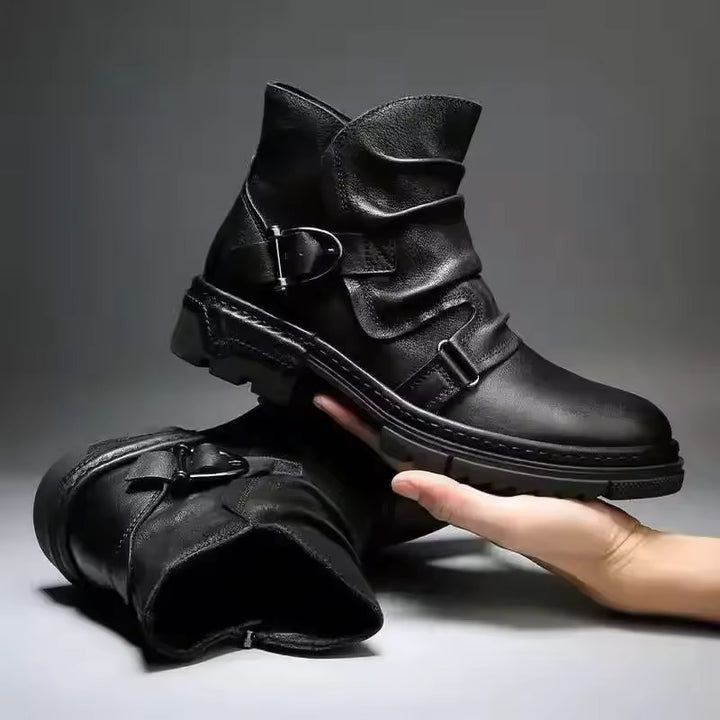 Toretto Leather Biker Boots