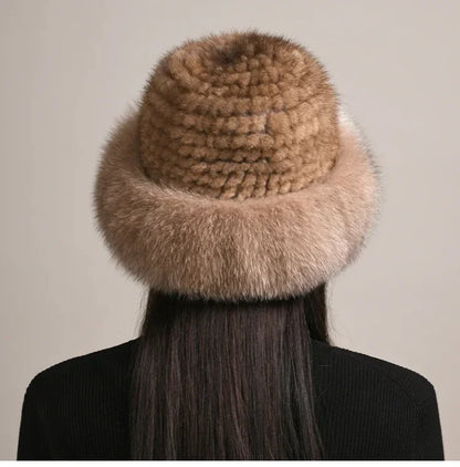 Siberian Aurora - Knitted Mink Fur Hat