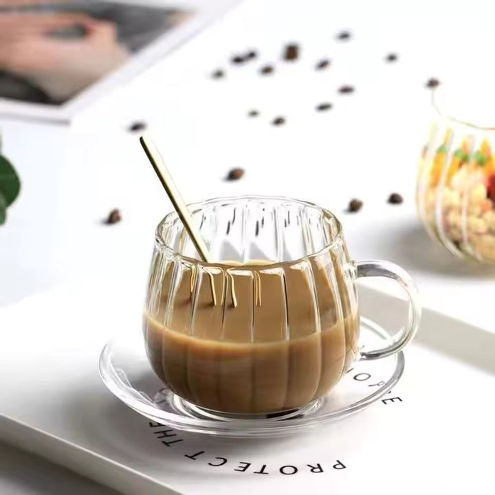 Handcrafted Glass Ruffle Mugs
