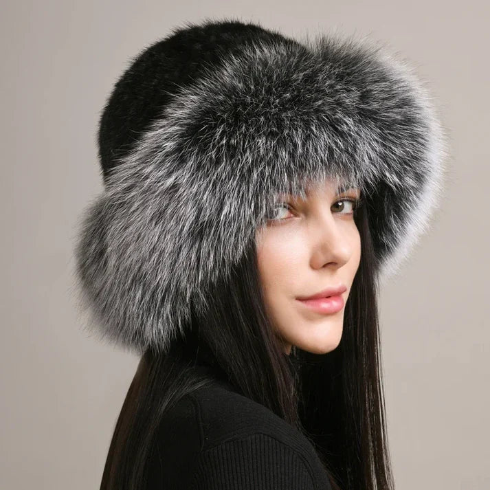 Siberian Aurora - Knitted Mink Fur Hat