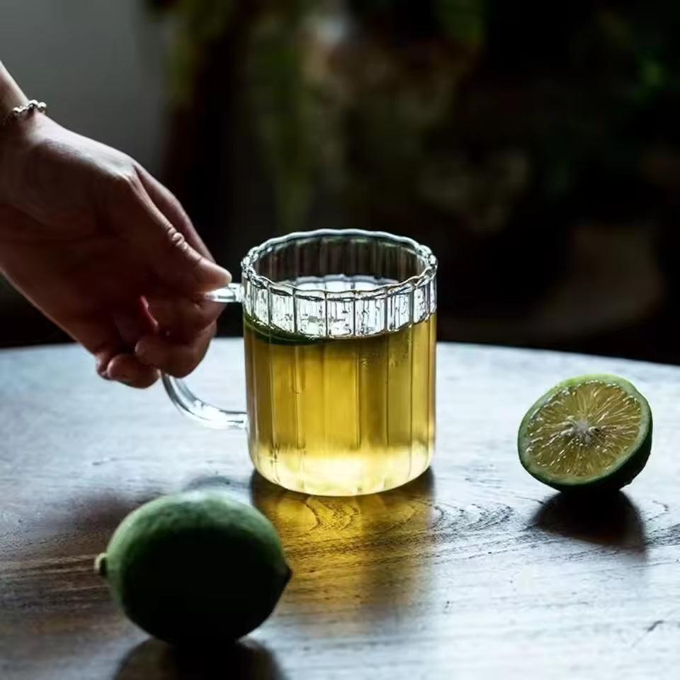 Handcrafted Glass Ruffle Mugs