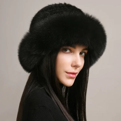 Siberian Aurora - Knitted Mink Fur Hat